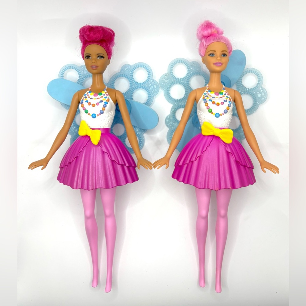Barbie Dreamtopia Bubbletastic Fairy Lot of 2 Dolls Blond/AA Pink Hair (2016)